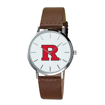Men's Brown Rutgers Scarlet Knights Plexus Leather Watch