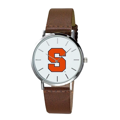 Men's Brown Syracuse Orange Plexus Leather Watch