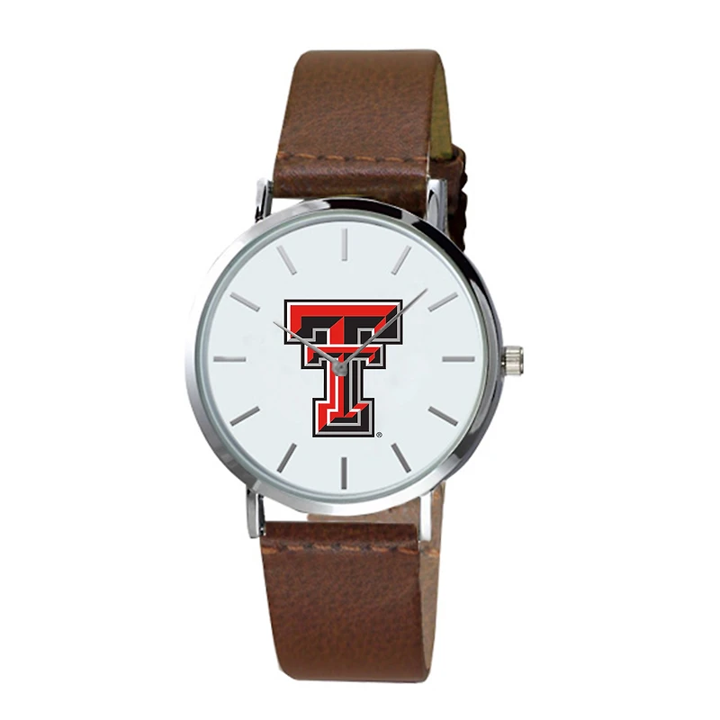 Men's Brown Texas Tech Red Raiders Plexus Leather Watch
