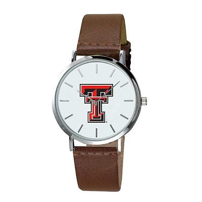 Men's Brown Texas Tech Red Raiders Plexus Leather Watch