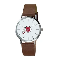 Men's Brown Utah Utes Plexus Leather Watch