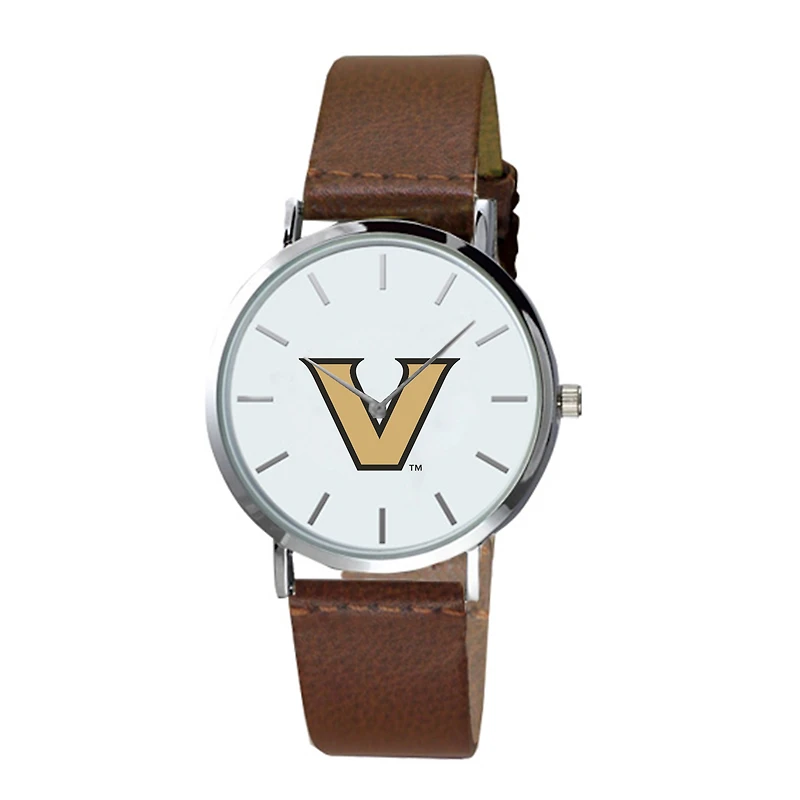 Men's Brown Vanderbilt Commodores Plexus Leather Watch