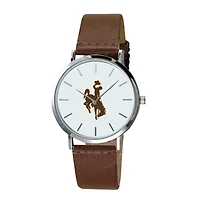 Men's Brown Wyoming Cowboys Plexus Leather Watch