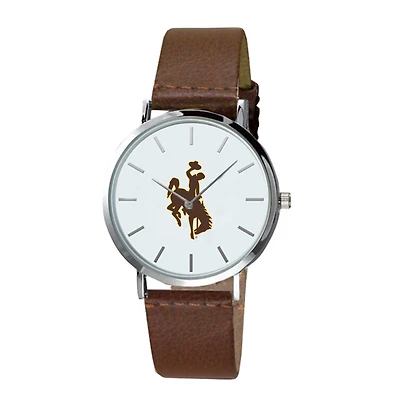Men's Brown Wyoming Cowboys Plexus Leather Watch