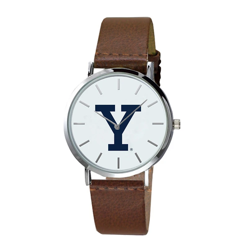 Men's Brown Yale Bulldogs Plexus Leather Watch