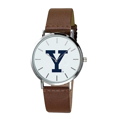 Men's Brown Yale Bulldogs Plexus Leather Watch