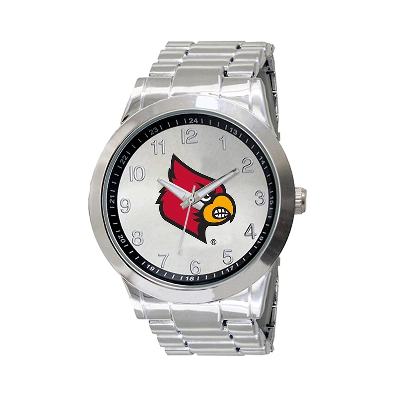 Men's Silver Louisville Cardinals Integris Stainless Steel Watch