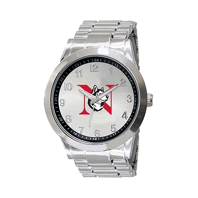 Men's Silver Northeastern Huskies Integris Stainless Steel Watch
