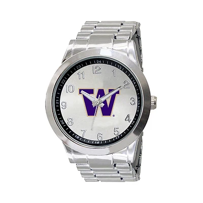 Men's Silver Washington Huskies Integris Stainless Steel Watch