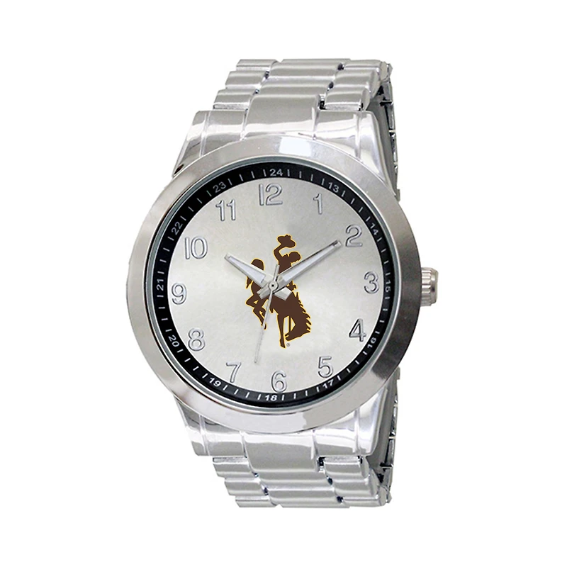 Men's Silver Wyoming Cowboys Integris Stainless Steel Watch