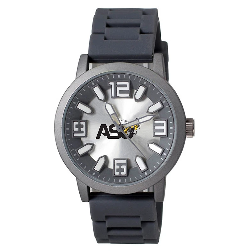 Men's Black Alabama State Hornets Enigma Silicone Strap Watch