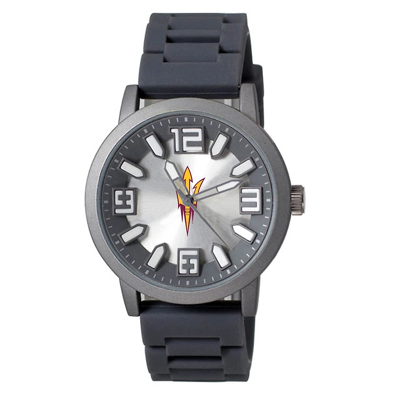 Men's Black Arizona State Sun Devils Enigma Silicone Strap Watch