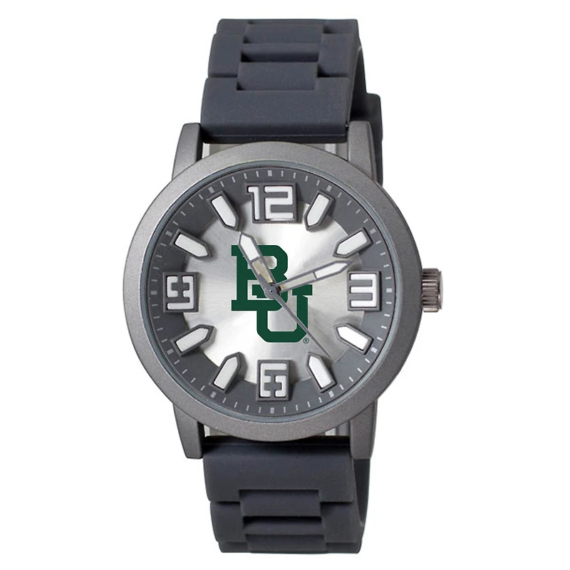 Men's Black Baylor Bears Enigma Silicone Strap Watch