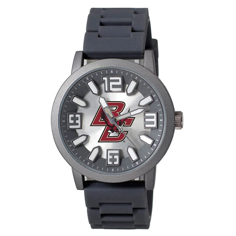 Men's Black Boston College Eagles Enigma Silicone Strap Watch