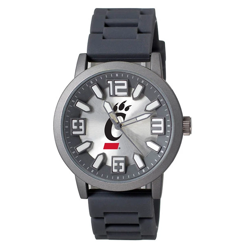 Men's Black Cincinnati Bearcats Enigma Silicone Strap Watch