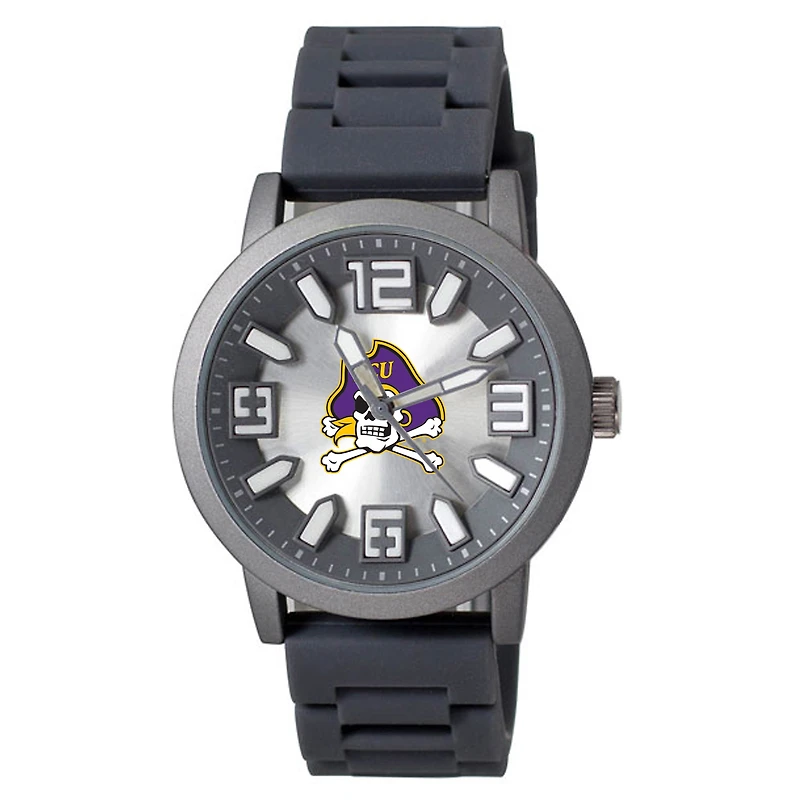 Men's Black ECU Pirates Enigma Silicone Strap Watch