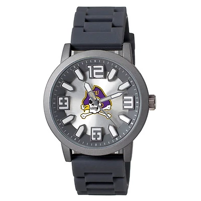 Men's Black ECU Pirates Enigma Silicone Strap Watch