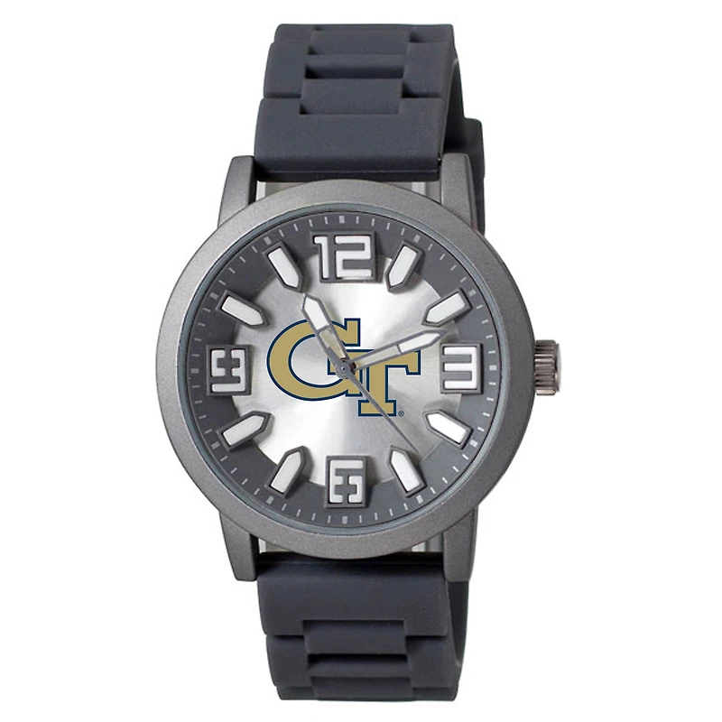 Men's Black Georgia Tech Yellow Jackets Enigma Silicone Strap Watch