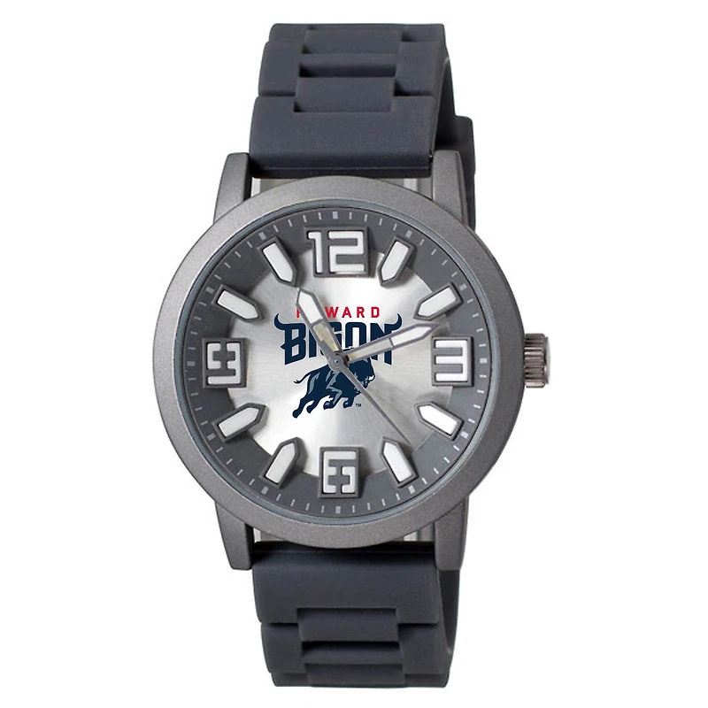 Men's Black Howard Bison Enigma Silicone Strap Watch