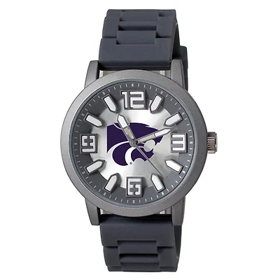 Men's Black Kansas State Wildcats Enigma Silicone Strap Watch