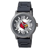 Men's Black Louisville Cardinals Enigma Silicone Strap Watch