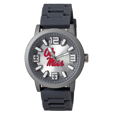 Men's Black Ole Miss Rebels Enigma Silicone Strap Watch