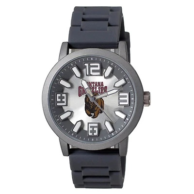 Men's Black Montana Grizzlies Enigma Silicone Strap Watch