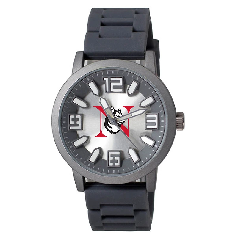 Men's Black Northeastern Huskies Enigma Silicone Strap Watch