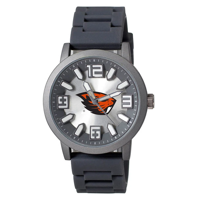Men's Black Oregon State Beavers Enigma Silicone Strap Watch