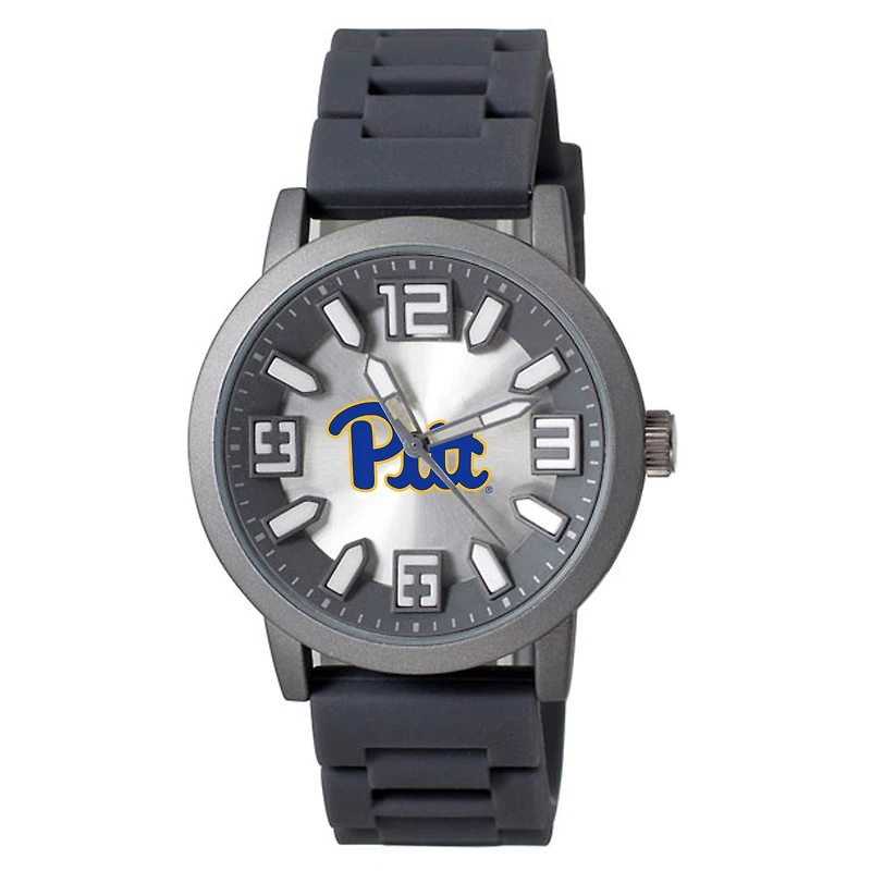 Men's Black Pittsburgh at Bradford Panthers Enigma Silicone Strap Watch