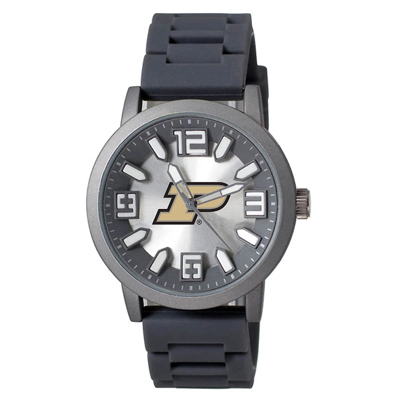 Men's Black Purdue Boilermakers Enigma Silicone Strap Watch
