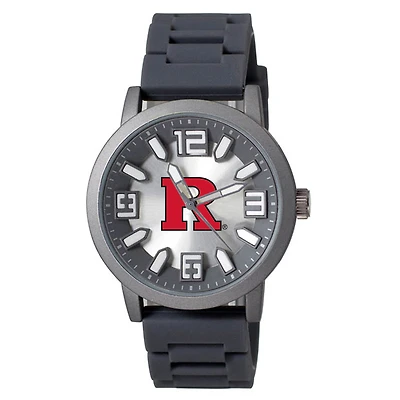 Men's Black Rutgers Scarlet Knights Enigma Silicone Strap Watch