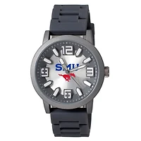 Men's Black SMU Mustangs Enigma Silicone Strap Watch