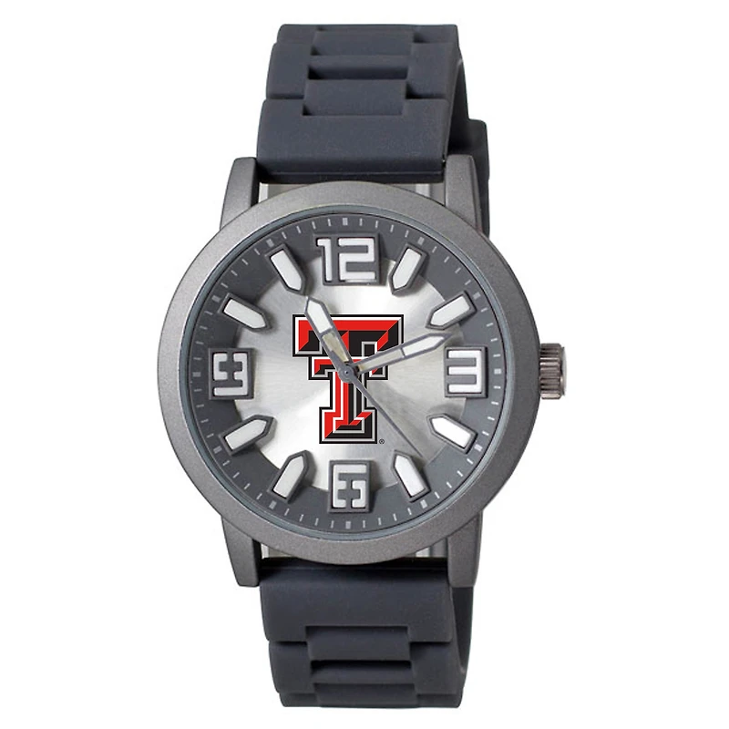 Men's Black Texas Tech Red Raiders Enigma Silicone Strap Watch
