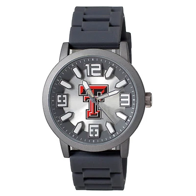 Men's Black Texas Tech Red Raiders Enigma Silicone Strap Watch