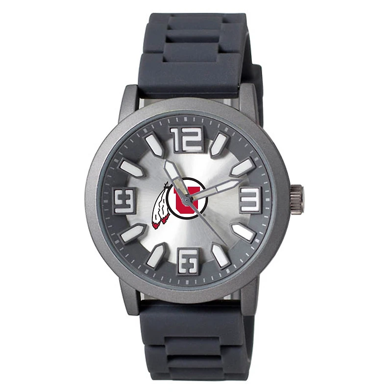 Men's Black Utah Utes Enigma Silicone Strap Watch