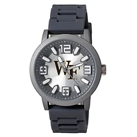 Men's Black Wake Forest Demon Deacons Enigma Silicone Strap Watch