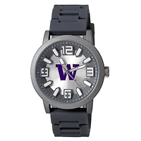 Men's Black Washington Huskies Enigma Silicone Strap Watch