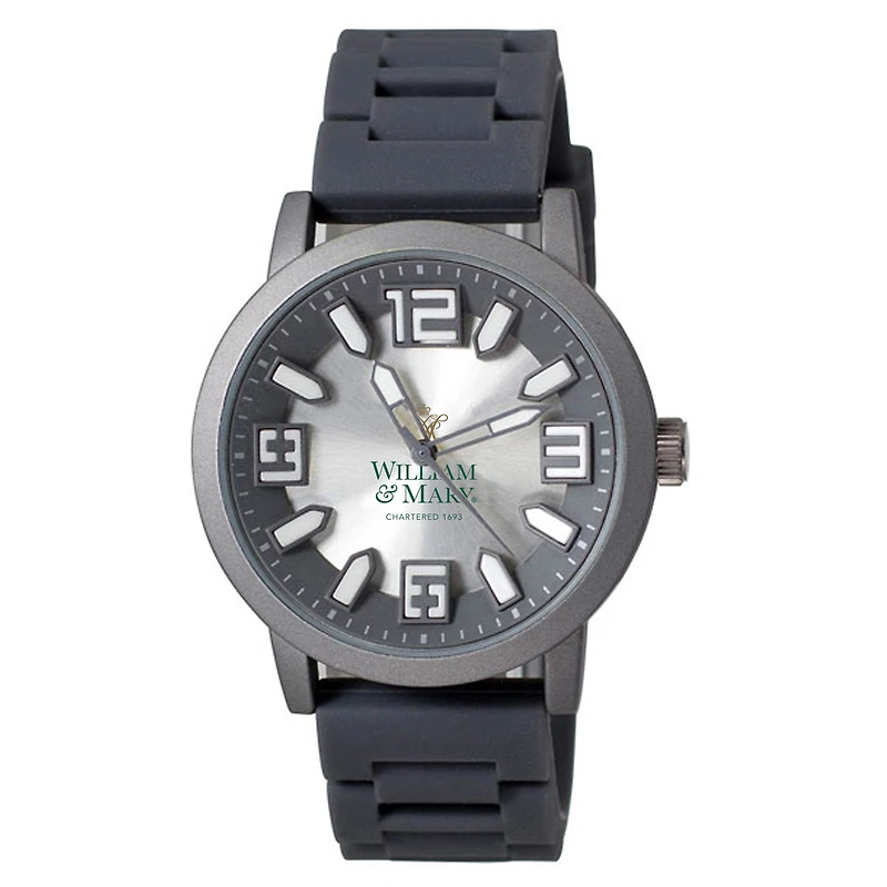 Men's Black William & Mary Tribe Enigma Silicone Strap Watch