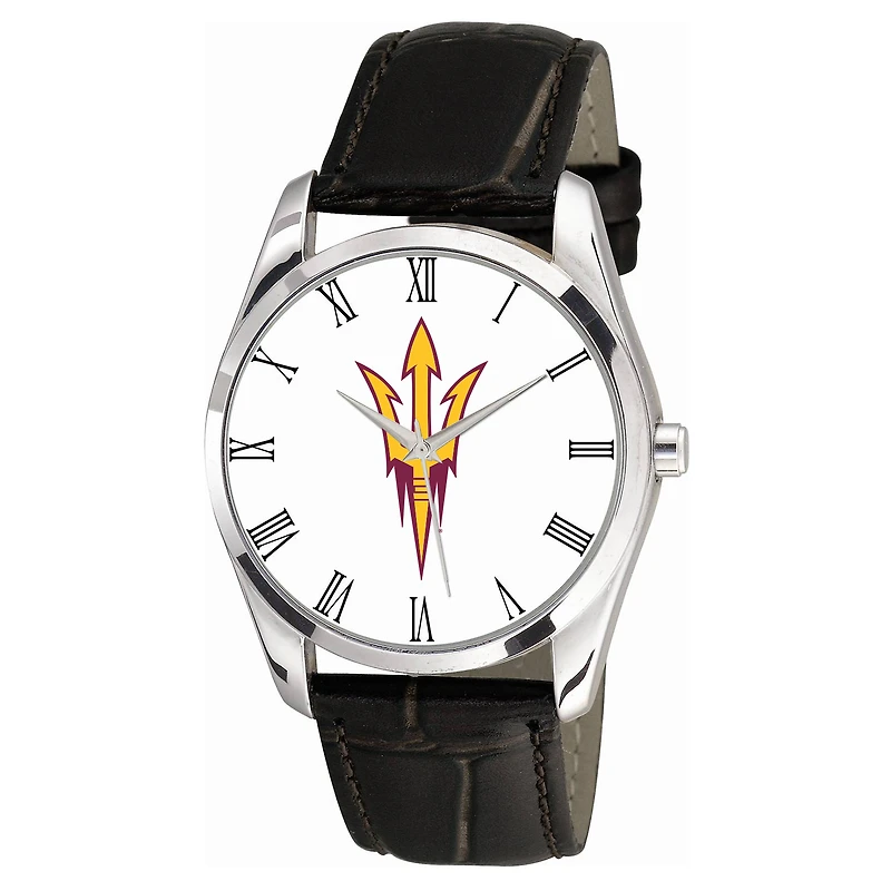 Men's Black Arizona State Sun Devils Berkeley Leather Watch