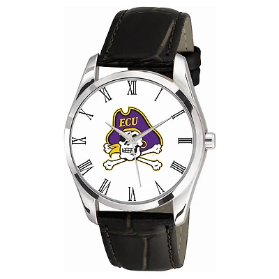 Men's Black ECU Pirates Berkeley Leather Watch