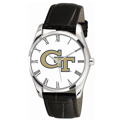 Men's Black Georgia Tech Yellow Jackets Berkeley Leather Watch