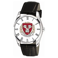 Men's Black Harvard Crimson Berkeley Leather Watch