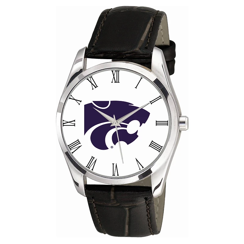 Men's Black Kansas State Wildcats Berkeley Leather Watch