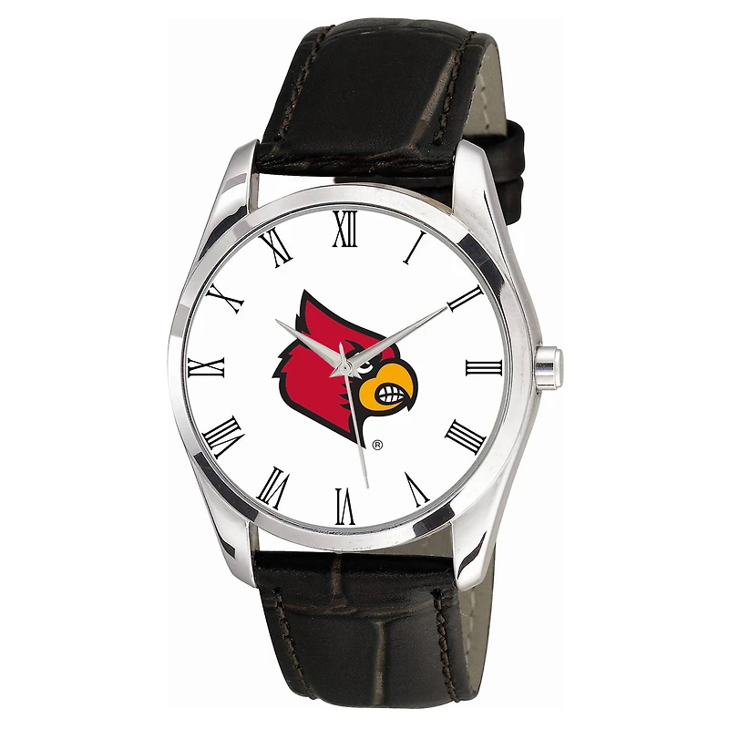 Men's Black Louisville Cardinals Berkeley Leather Watch