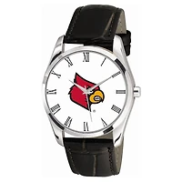 Men's Black Louisville Cardinals Berkeley Leather Watch