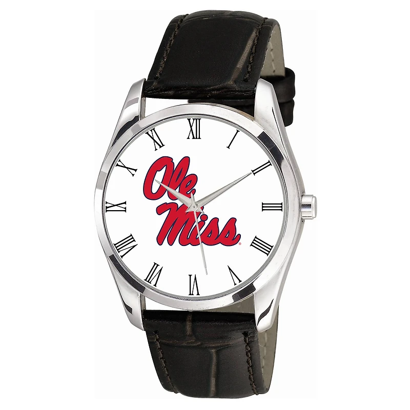 Men's Black Ole Miss Rebels Berkeley Leather Watch