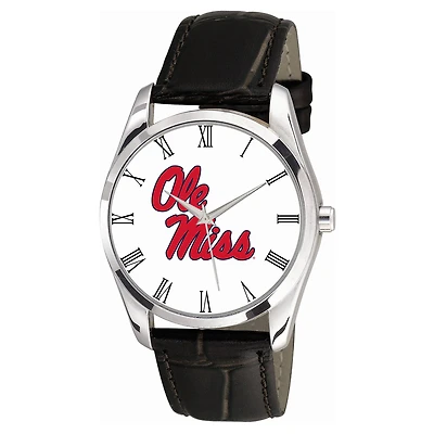 Men's Black Ole Miss Rebels Berkeley Leather Watch