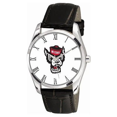 Men's Black NC State Wolfpack Berkeley Leather Watch