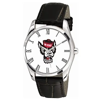 Men's Black NC State Wolfpack Berkeley Leather Watch